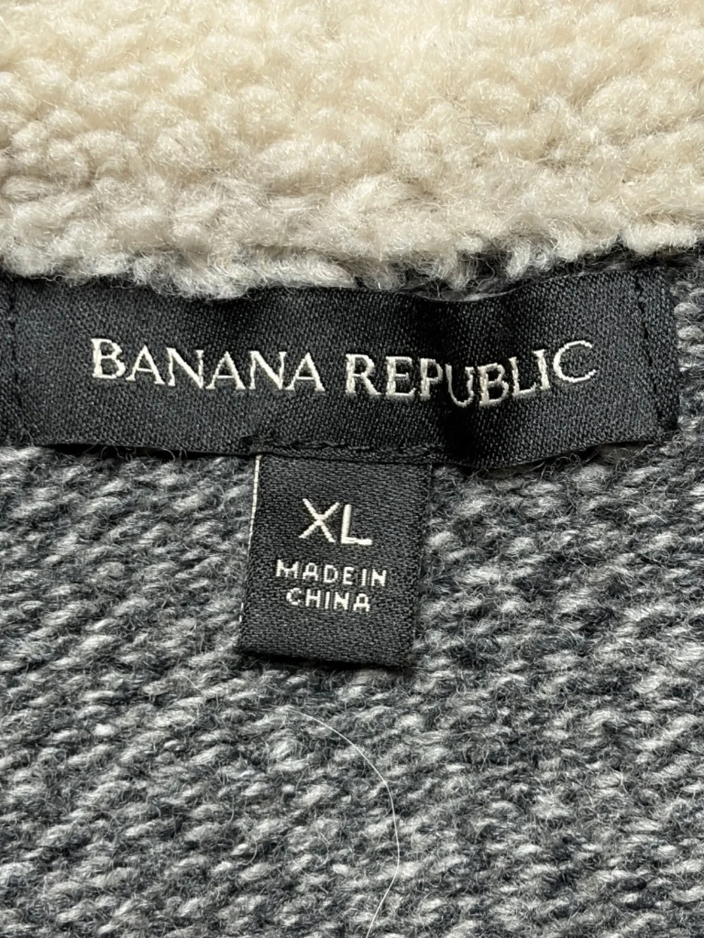 Banana Republic‎ Sweater Mens XL Sherpa Shawl Collar Wooden Buttons Merino Wool